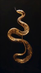 Obraz premium Snake on black background