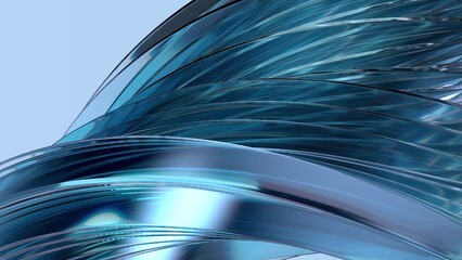Fresh Mysterious Delicate Bezier Curve Beauty of Blue Crystal Elegant Modern 3D Rendering Abstract Background