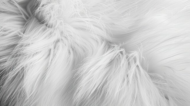 Delicate luxury white fur background. Soft dreamy macro feather textured background, highly detailed, maximum sharpness