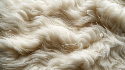 A detailed image capturing the luxurious texture of white wool, focusing on the seamless and natural appearance of sheep wool. This close-up view of a white wool carpet fragment sh, AI Generative - obrazy, fototapety, plakaty