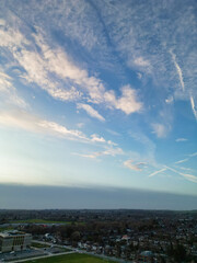 High Angle View of Luton City During Sunset over England UK. Feb 19th, 2024