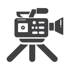 Fototapeta premium Retro cinema icon. Movie camera. Film Industry silhouette icons on the white