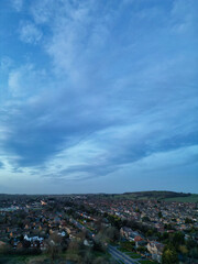 High Angle View of Luton City During Sunset over England UK. Feb 19th, 2024