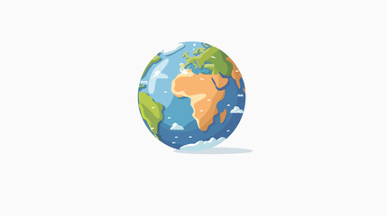 World planet earth icon cartoon flat vector illustration