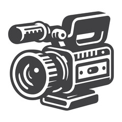 Retro cinema icon. Movie camera. Film Industry silhouette icons on the white - obrazy, fototapety, plakaty