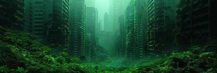 A Post-Apocalyptic Urban Jungle, Background Image, Background For Banner, HD - obrazy, fototapety, plakaty