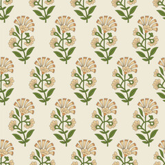 Floral booti digital textile design Indian traditional seamless repeat pattern
