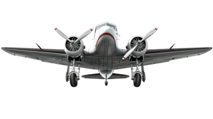 Flying airplane isolated on transparent background
