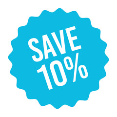 save 10% off sale tag, price tag, badge, label, sticker isolated on white background