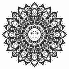 Vector art of sun flow Islamic RAMADAN Arab mandala