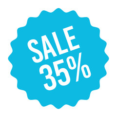 sale 35% off sale tag, price tag, badge, label, sticker isolated on white background