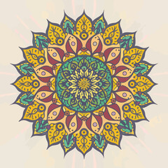 Vector art of sun flow Islamic RAMADAN Arab mandala
