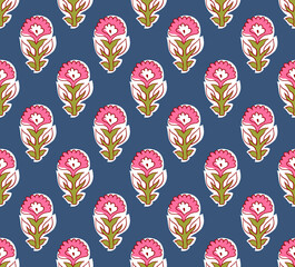 Indian Traditioanl block print booti floral digital textile design