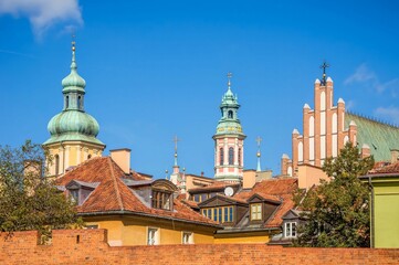 Churches in the Old Town of Warsaw, Poland