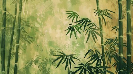 Ancient Chinese Style Painting of Bamboos 