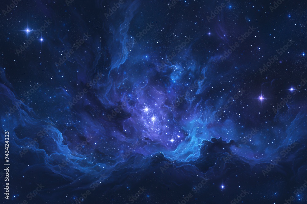 Wall mural mysterious galaxy with bright stars.