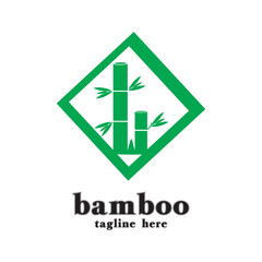 natural and simple bamboo logo template