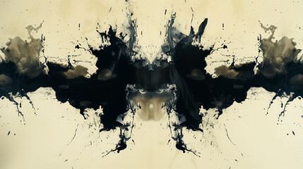 Obraz premium A symmetrical abstract ink blot pattern.