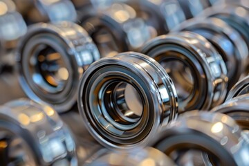 Stainless steel bearings, ball bearings. - obrazy, fototapety, plakaty