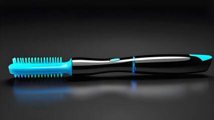a electric toothbrush on black background - obrazy, fototapety, plakaty