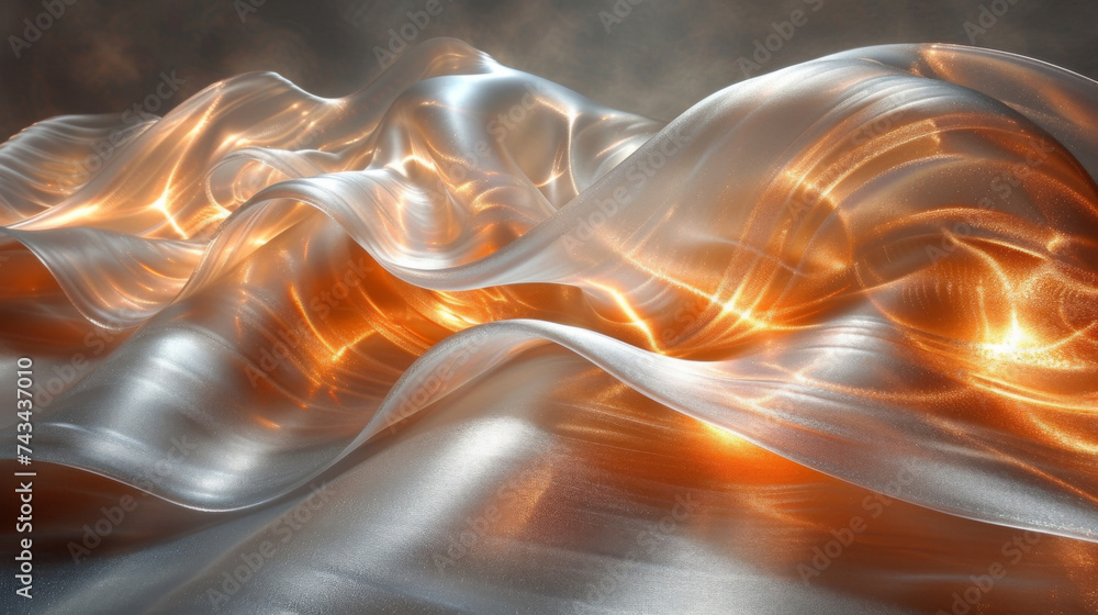 Poster intricate patterns formed by light reflections on a polished material