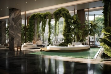 Beautiful interior of the spa salon
