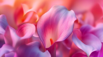 Calla lilies paint the air with a palette of vibrant hues, their colors blending and melding in a harmonious symphony of beauty.