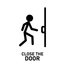 close the door sign on white backgroud