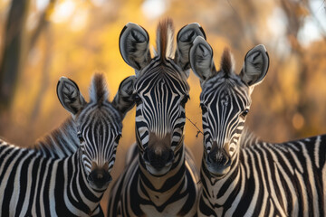 Fototapeta na wymiar zebra' s grazing on grassland in Africa