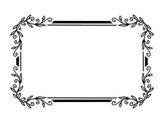 Flower Line Art Frame Illustration