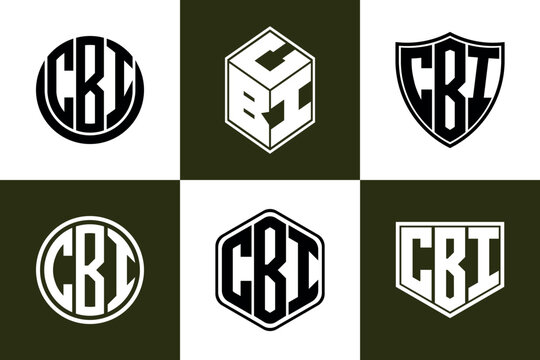 CBI initial letter geometric shape icon logo design vector. monogram, letter mark, circle, polygon, shield, symbol, emblem, elegant, abstract, wordmark, sign, art, typography, icon, geometric, shape