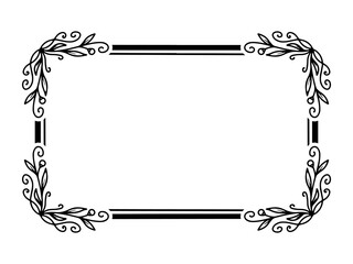 Flower Frame Black and White
