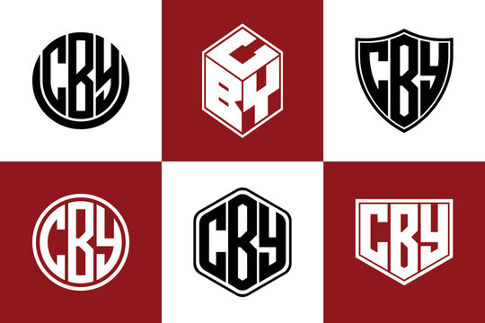 CBY initial letter geometric shape icon logo design vector. monogram, letter mark, circle, polygon, shield, symbol, emblem, elegant, abstract, wordmark, sign, art, typography, icon, geometric, shape