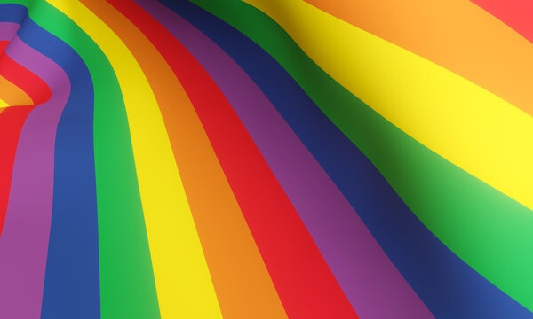 Abstract wavy rainbow color background. LGBTQ  background.