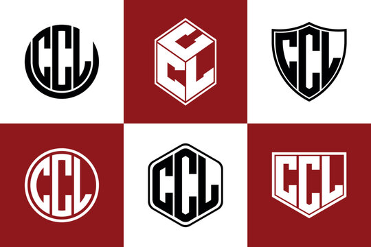 CCL initial letter geometric shape icon logo design vector. monogram, letter mark, circle, polygon, shield, symbol, emblem, elegant, abstract, wordmark, sign, art, typography, icon, geometric, shape