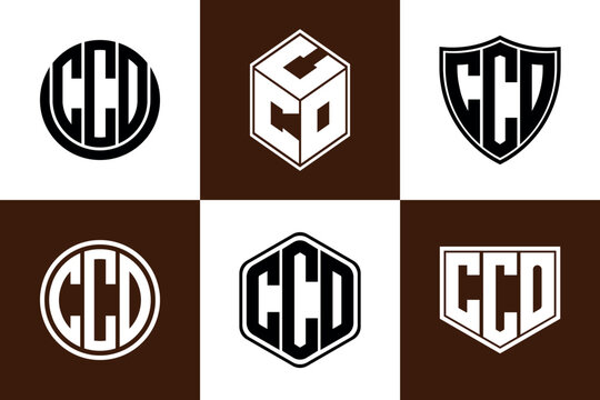 CCO initial letter geometric shape icon logo design vector. monogram, letter mark, circle, polygon, shield, symbol, emblem, elegant, abstract, wordmark, sign, art, typography, icon, geometric, shape