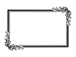 Flower Frame Black and White