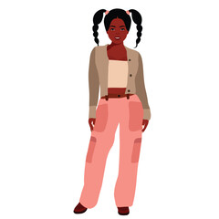 Young stylish black woman in elegant style vector