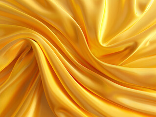 A close-up of rich golden silk fabric, conveying a sense of luxury and high-end fashion. This textured background is ideal for fashion design, luxury branding, and any project needing a touch of opule