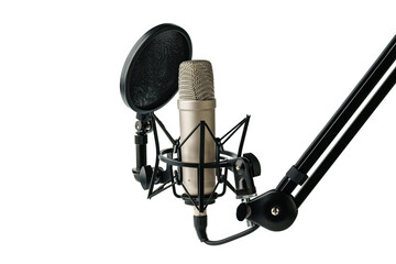 Professional studio microphone on the white background