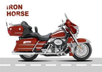 Fototapeta premium Motorcycle image. Iron horse. Vector illustration