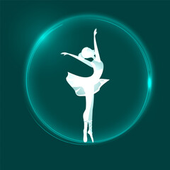 Vector illustration of a girl dancing ballet.
