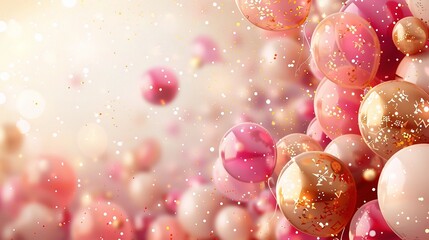 Balloons on an abstract holiday background. Suitable for birthday cards, invites, promotions, and advertising