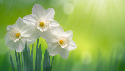 Wiosenne kwiaty narcyzy, dekoracja generative ai