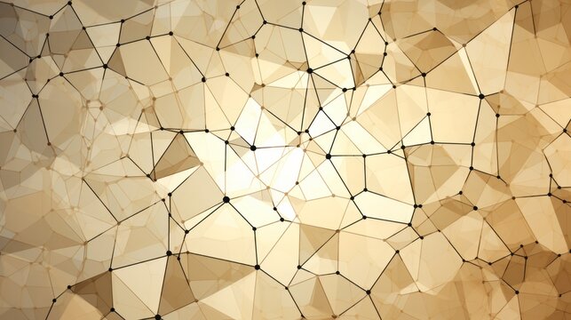 Abstract background of white and brown color with hexagon pattern in mosaic styl