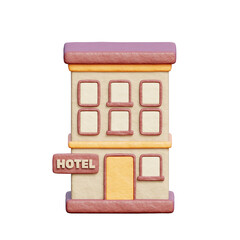 3D Hotel, Travel tourism elements, Holiday Vacation.