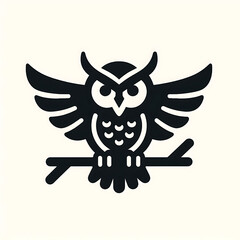 Obraz premium Snowy owl in arctic forest on transparent background. Arctic bird in natural habitat, Colorful Flat Design Illustration of a Stylized Owl Against a Light Background