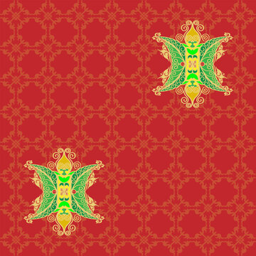 indonesian aceh traditional batik in seamless pattern vector