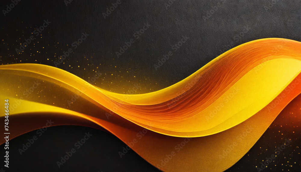 Poster captivating radiance: abstract gradient wave shape on dark background