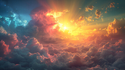 Obraz na płótnie Canvas Sky with colorful clouds
